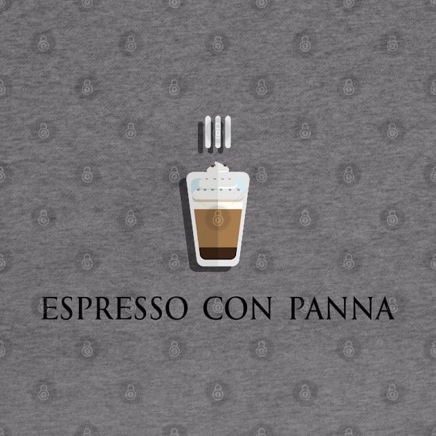 Hot Espresso con panna coffee front view in flat design style by FOGSJ